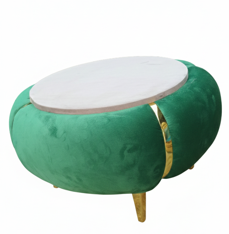 Jade Garnet Engineered Wood Round Coffee Table